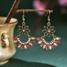 Retro Ethnic Fan-Shaped Pink & White Lucite Chandelier Hook Earrings Retro Ethnic Fan-Shaped Pink & White Lucite Chandelier Hook Earrings