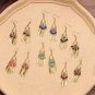 Beautiful Retro Multi Lucite & Crystal Feather Tassel Chandelier Hook Earrings