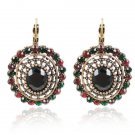 Vintage Bohemian Ethnic Style Retro Big Oval Black Contrast Earrings