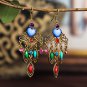 Beautiful Retro Long Multi Heart Lucite & Crystal Tassel Chandelier Hook Earring