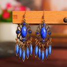 Beautiful Retro Water Drop Tassel Blue Lucite & Crystal Chandelier Hook Earrings Beautiful Retro Water Drop Tassel Blue Lucite & Crystal Chandelier Hook Earrings