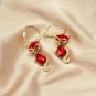 Silver 925 Post Red Cat Crystal Dangle Earrings-A Must For Every Cat Lover!!!