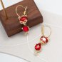 Silver 925 Post Red Cat Crystal Dangle Earrings-A Must For Every Cat Lover!!!
