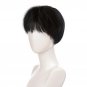 Handsome Flat Bangs Synthetic Wig - Dark Brown