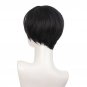 Handsome Flat Bangs Synthetic Wig - Dark Brown