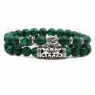 Unique Malachite Buddha Head 2 Row Bracelet Unique Malachite Buddha Head 2 Row Bracelet
