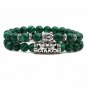Unique Malachite Buddha Head 2 Row Bracelet