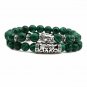 Unique Malachite Buddha Head 2 Row Bracelet
