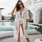 Unique White Lace Embroidered One Size Beachwear Swim Cover Up