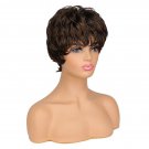 Fashionable Curly Front Deep Brown Short Hair Synthetic Wig - Dark Brown