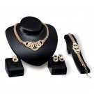 18k 4pcs Yellow Gold Plated Modern Jewelry Set with Clear CZ 18k 4pcs Yellow Gold Plated Modern Jewelry Set with Clear CZ