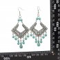 Beautiful Handmade Turquoise Stone Geometric Chandelier Earrings