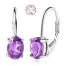 Awesome Oval Shape 1.40ctw Amethyst Lever Back 925 Sterling Silver Earrings Awesome Oval Shape 1.40ctw Amethyst Lever Back 925 Sterling Silver Earrings