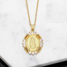 Miraculous 18k Gold Plated Virgin Mary Pendant With Crystals Around Necklace Miraculous 18k Gold Plated Virgin Mary Pendant With Crystals Around Necklace