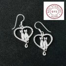 UNIQUE 925 Sterling Silver Love Heart Cat Couple Drop Dangle Hook Earring UNIQUE 925 Sterling Silver Love Heart Cat Couple Drop Dangle Hook Earring