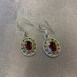 Awesome Oval Shape 3ctw Genuine Garnet 925 Sterling Silver French Hook Earrings