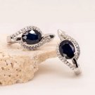 WOW! 3.32ctw Genuine 100% Natural Blue Sapphire Earrings 925 Sterling Silver WOW! 3.32ctw Genuine 100% Natural Blue Sapphire Earrings 925 Sterling Silver