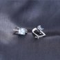 WOW! 1.40ctw Princess Cut Sky Blue Topaz 925 Sterling Silver Hoop Earrings