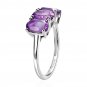 Size 7 Natural 2.15ctw Amethyst 3 Stone Ring in 925 Sterling Silver