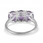 Size 7 Natural 2.15ctw Amethyst 3 Stone Ring in 925 Sterling Silver