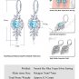 8.3ctw AAA Genuine Sky Blue & White Topaz 925 Lovely Leverback Dangle Earrings