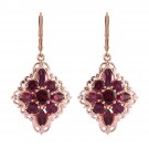 6.85 ctw Orissa Rhodolite Garnet Earrings in Vermeil RG Over 925 Sterling Silver
