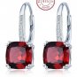 5.20ctw Natural Classic Garnet Drop Earrings Red Gemstone Solid 925 Silver