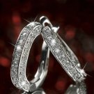 Luxury Beautiful Rhinestone 3/4 inch Huggie Rhodium Plated Earring