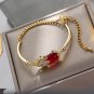 Magnificent Feng Shui Pi Xiu Wealth Protection 18k Gold Plated Garnet Bracelet