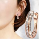 Luxury Beautiful Rhinestone Huggie 3/4 inch Rose Gold Plated Earring Luxury Beautiful Rhinestone Huggie 3/4 inch Rose Gold Plated Earring