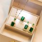 18k Gold Plated Ring, Necklace & Earrings Lab-Created Emerald & Zircon Set