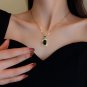18k Gold Plated Ring, Necklace & Earrings Lab-Created Emerald & Zircon Set
