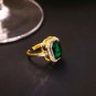 18k Gold Plated Ring, Necklace & Earrings Lab-Created Emerald & Zircon Set