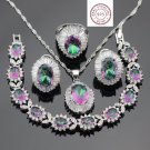 4 pc 925 Silver Mystic Topaz Necklace/Pendant Jewelry Set - 9 ring size 4 pc 925 Silver Mystic Topaz Necklace/Pendant Jewelry Set - 9 ring size