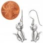 UNIQUE 925 Sterling Silver Adorable Cat Hook Dangle Earrings