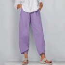 14-16 Size New Casual European Cotton Linen Elastic Ankle Length Loose Pants 14-16 Size New Casual European Cotton Linen Elastic Ankle Length Loose Pants