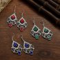 2.25in Radiant Silver Lace Green/Clear Crystal Chandelier Earrings