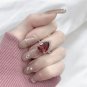 Spectacular Teardrop Lab-Created Orangy Pink Tourmaline with Zircon Open Ring