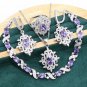 Awesome 4 pc 925 Silver Created Tanzanite Jewelry Set - 8, 9 ring size