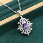 Awesome 4 pc 925 Silver Created Tanzanite Jewelry Set - 8, 9 ring size