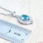 Awesome 4 pc 925 Silver Created Blue Topaz Jewelry Set - 8, 9 ring size