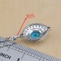 Awesome 4 pc 925 Silver Created Blue Topaz Jewelry Set - 8, 9 ring size