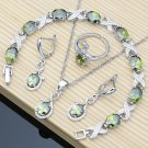Magnificent 4 pc 925 Sterling Silver Created Peridot Jewelry Set Magnificent 4 pc 925 Sterling Silver Created Peridot Jewelry Set