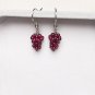 Elegant Grape Shape Natural Garnet Handmade Hook Earrings 925 Sterling Silver