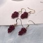 Elegant Grape Shape Natural Garnet Handmade Hook Earrings 925 Sterling Silver