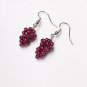 Elegant Grape Shape Natural Garnet Handmade Hook Earrings 925 Sterling Silver