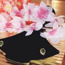 Small Malay Jade 24k Yellow Gold Plated Earrings Small Malay Jade 24k Yellow Gold Plated Earrings