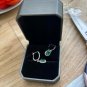 AAA Quality Natural 4*6mm Each Emerald Dangle Earrings Platinum Over 925 Silver