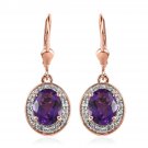 4.00ctw Premium Moroccan Amethyst Earrings Vermeil RG Over 925 Sterling Silver 4.00ctw Premium Moroccan Amethyst Earrings Vermeil RG Over 925 Sterling Silver
