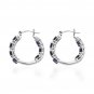 7.65ctw AAA Asscher Cut Masoala Sapphire Hoop Earrings Platinum Over 925 Silver